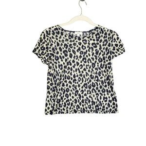 ALC Women's Animal Print Short Sleeve Cotton Crewneck Pullover T-Shirt Small